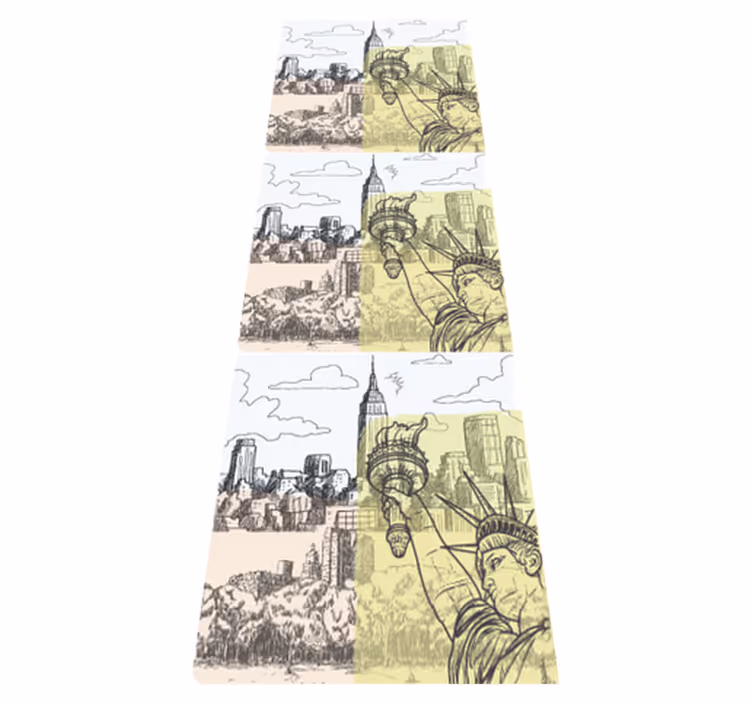 Bedroom vinyl carpet vintage old-school nyc collage - TenStickers