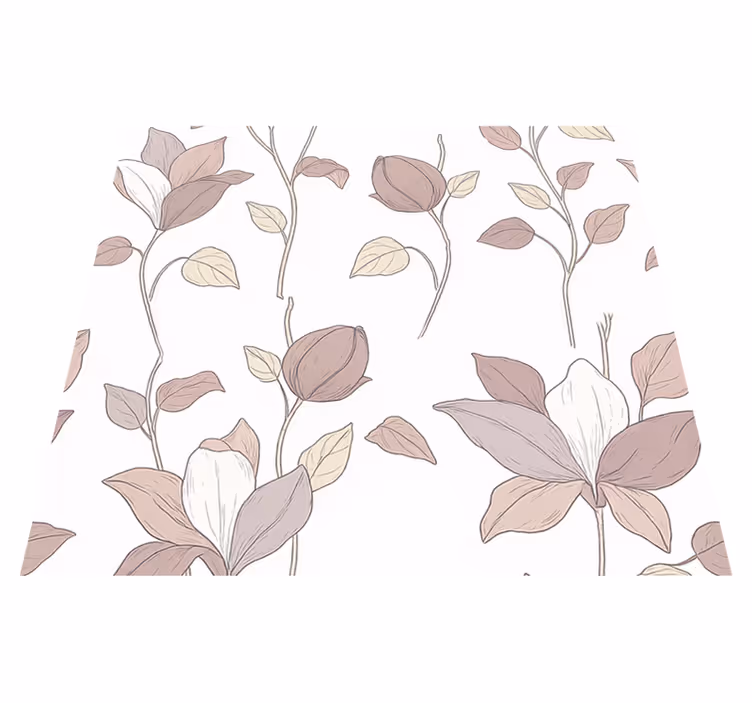 Pink floral bedroom vinyl carpet - TenStickers
