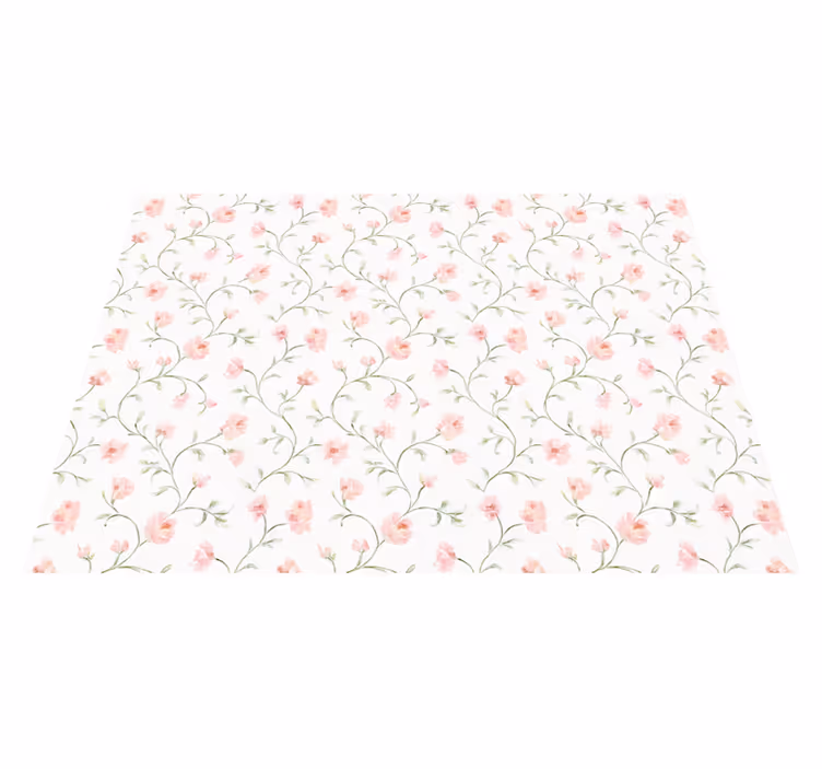 Botanical pink flower bedroom vinyl carpet - TenStickers