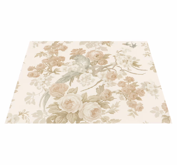 Vintage floral bedroom vinyl carpet - TenStickers