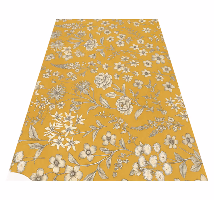 Bedroom vinyl carpet with vintage floral design - TenStickers