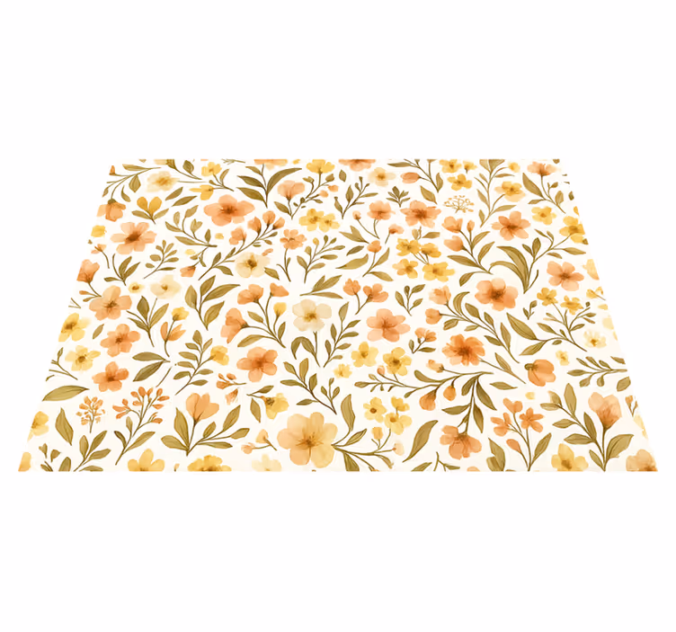 Vintage flowers floral bedroom vinyl carpet - TenStickers