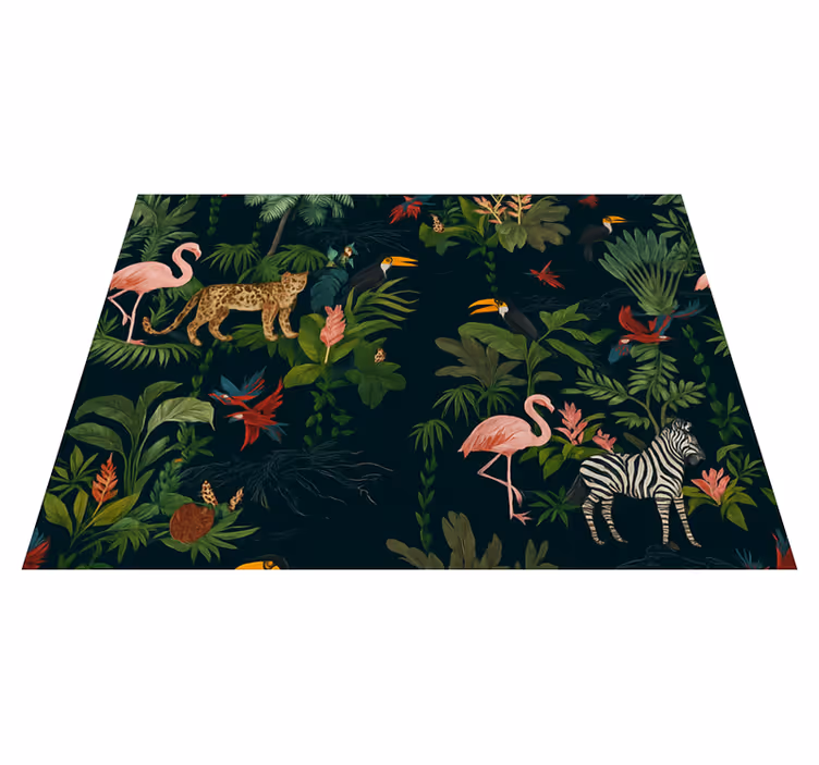 Bedroom vinyl carpet in dark exotic style - TenStickers