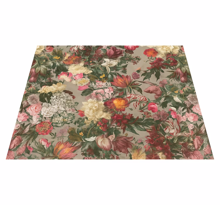 Vintage flowers bedroom vinyl carpet - TenStickers