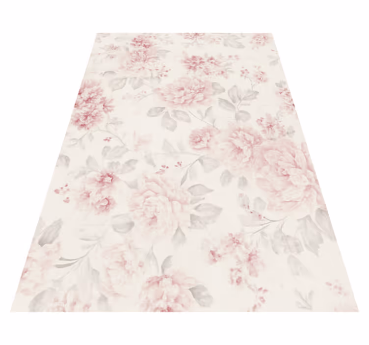 Bedroom vinyl carpet vintage pink floral pattern - TenStickers