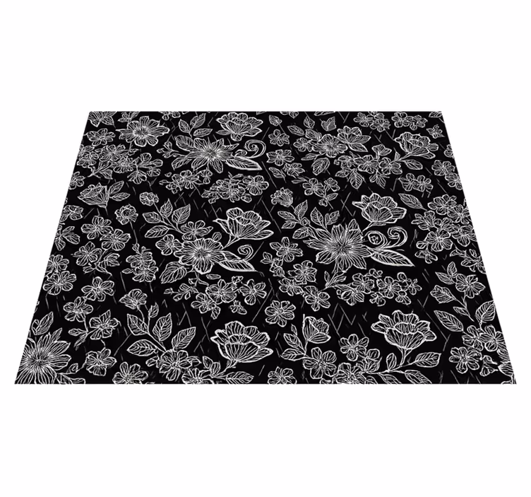 Bedroom vinyl carpet in dark floral pattern - TenStickers