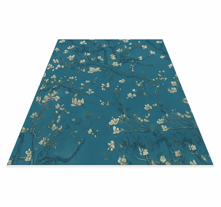 Bedroom vinyl carpet dark blue tree pattern - TenStickers