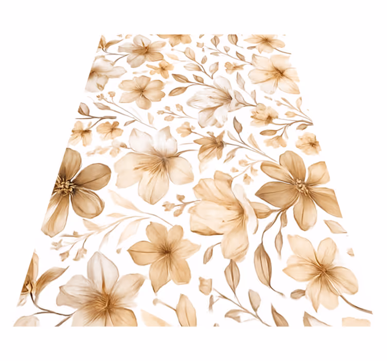Bedroom vinyl carpet with lifelike floral design - TenStickers