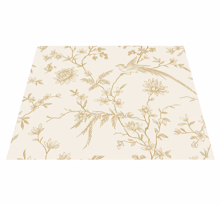 Bedroom vinyl carpet with elegant floral design - TenStickers