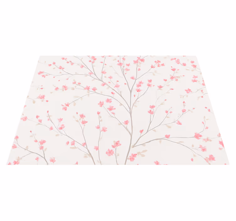 Bedroom vinyl carpet pink blossom tree design - TenStickers