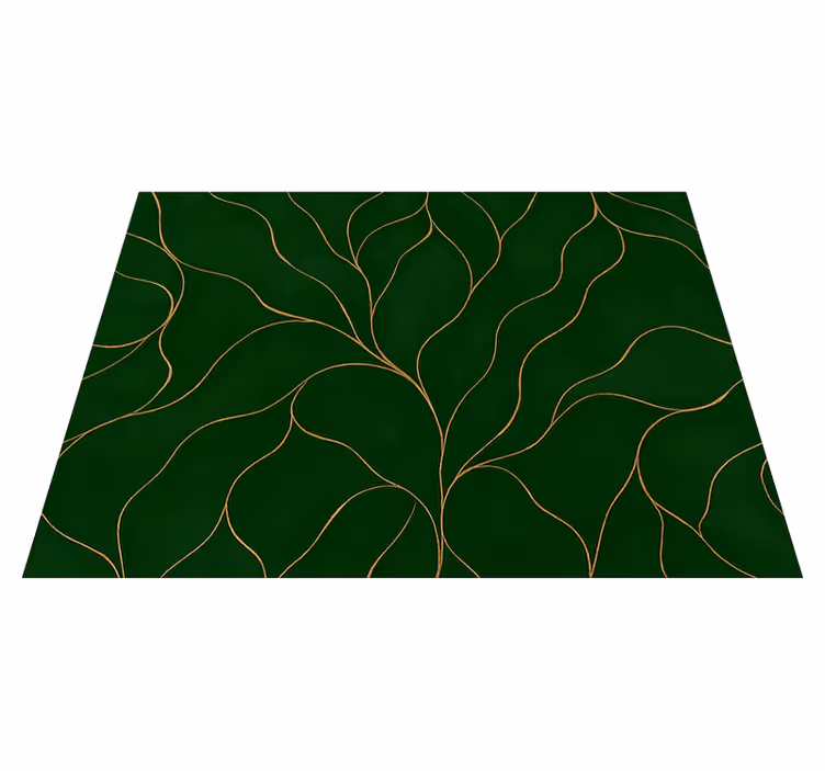 Bedroom vinyl carpet in green and gold marble - TenStickers