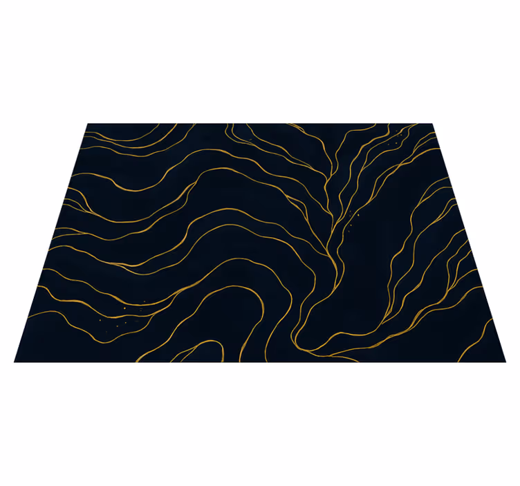 Bedroom vinyl carpet dark blue and gold marble - TenStickers