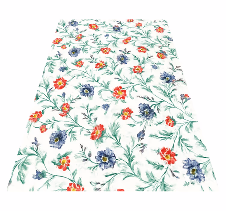 Bedroom vinyl carpet with retro floral design - TenStickers