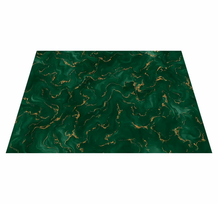 Emerald green with gold marble bedroom vinyl carpet - TenStickers