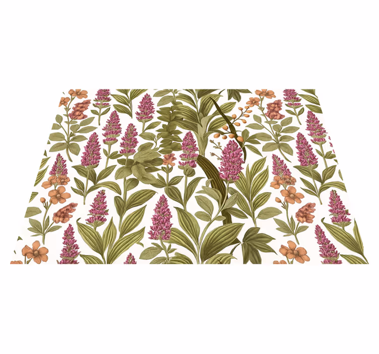 Bedroom vinyl carpet with colorful botanical design - TenStickers