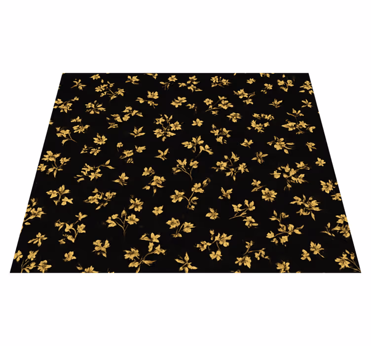 Bedroom vinyl carpet dark floral design - TenStickers