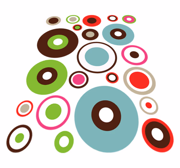 Geometric vinyl carpet with simple geometric circles - TenStickers