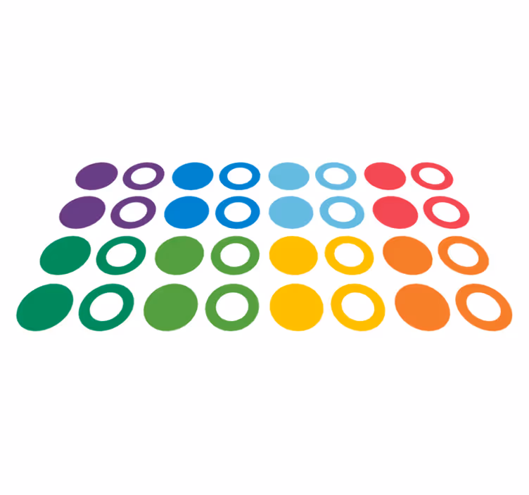 Geometric vinyl carpet rainbow colored circles - TenStickers