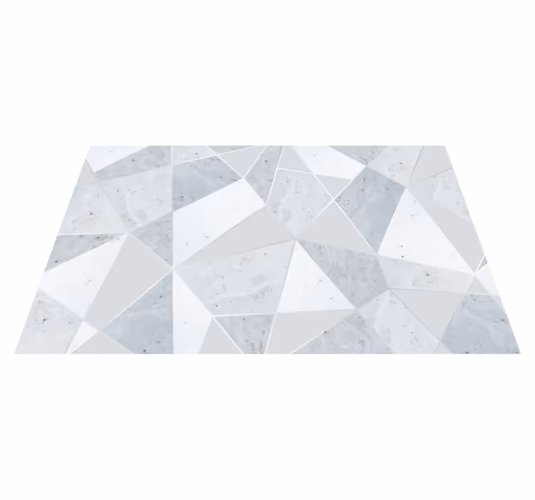 Geometric vinyl carpet simple gray triangular marble - TenStickers