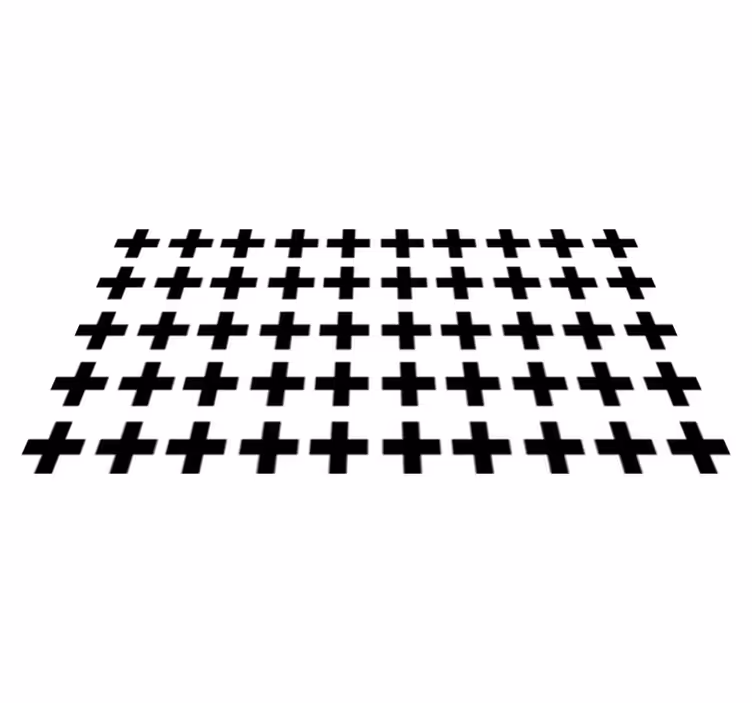 Geometric vinyl carpet in black and white crosses - TenStickers