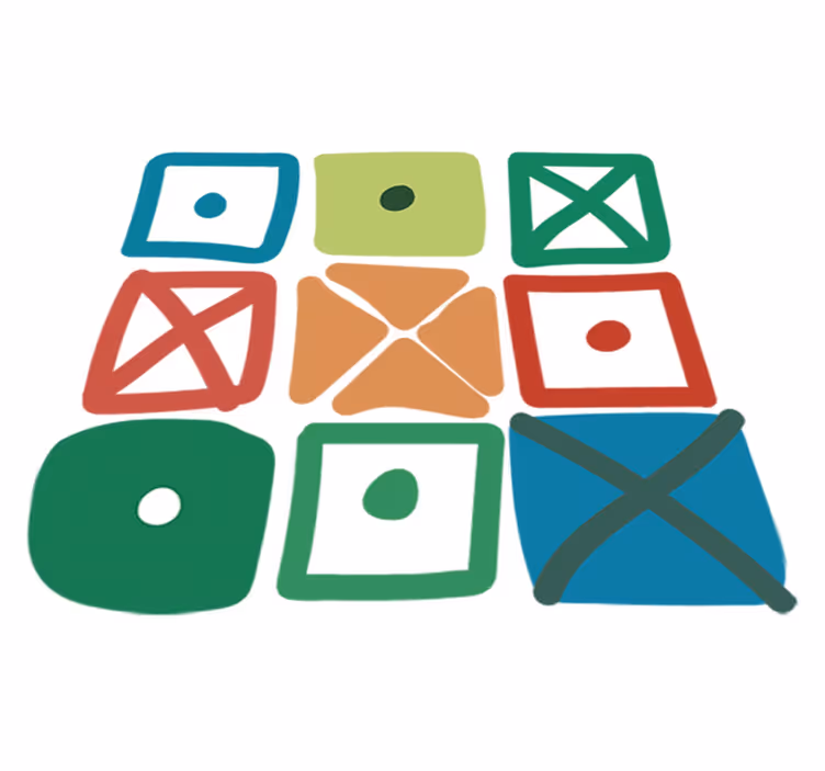 Geometric vinyl carpet with assorted squares design - TenStickers