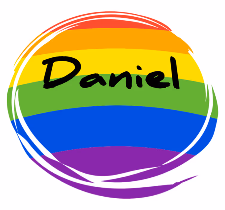 Geometric vinyl carpet personalised rainbow circle - TenStickers