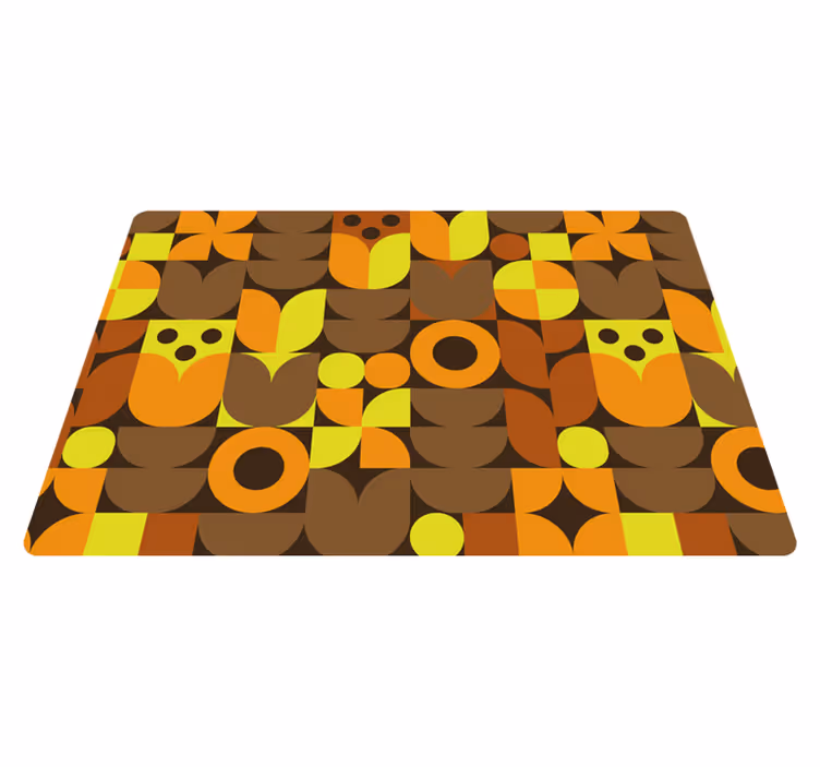 Geometric vinyl carpet abstract 70s design - TenStickers