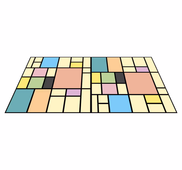 Geometric vinyl carpet patchwork color blocks - TenStickers