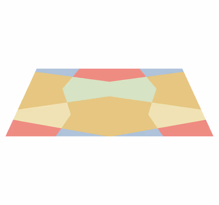 Geometric vinyl carpet in pastel color blocks - TenStickers