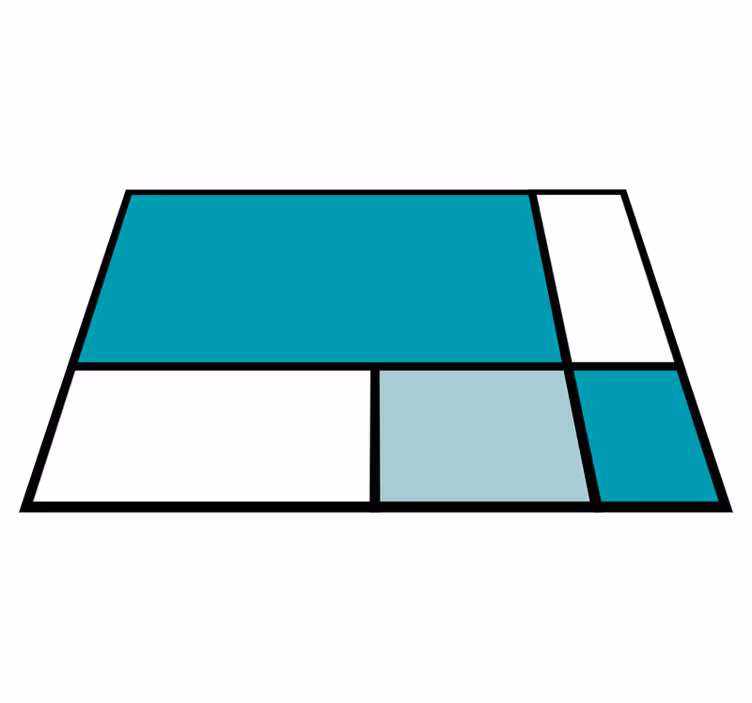 Geometric vinyl carpet in green square color blocks - TenStickers