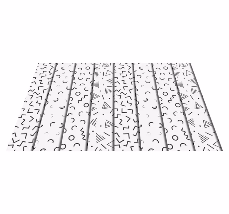 Geometric vinyl carpet in retro geometric shapes - TenStickers
