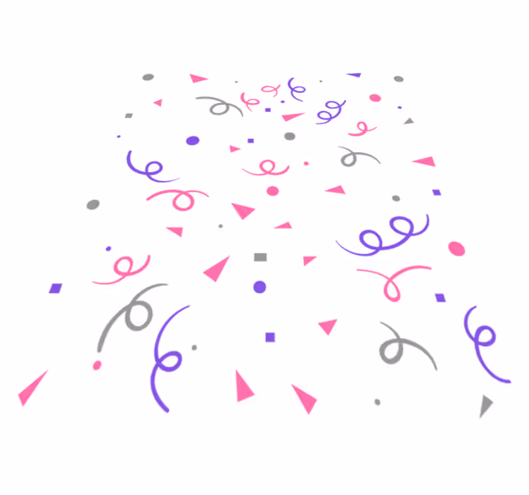 Geometric vinyl carpet in grey, pink and purple confetti - TenStickers