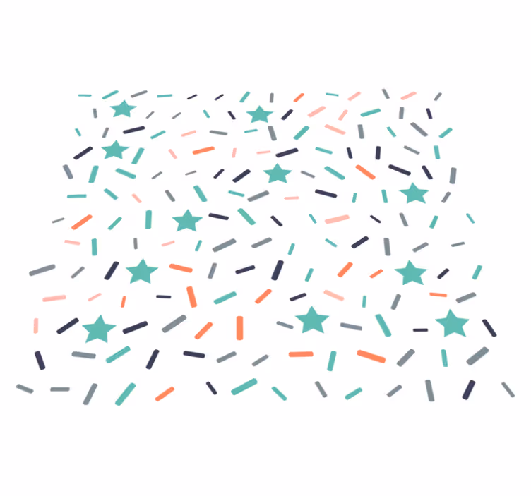 Geometric vinyl carpet with stars and sprinkles confetti - TenStickers