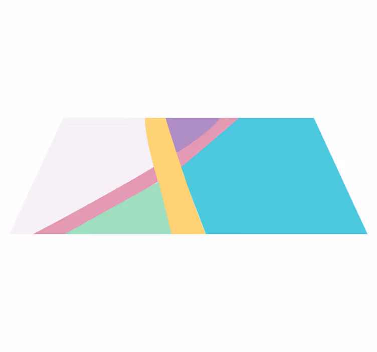 Geometric vinyl carpet with vibrant color blocks - TenStickers