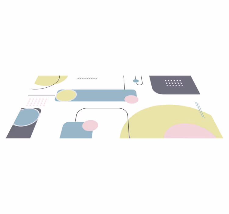 Geometric vinyl carpet in pastel geometric design - TenStickers