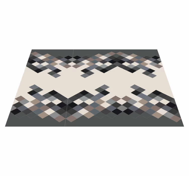 Geometric vinyl carpet in color block shades - TenStickers