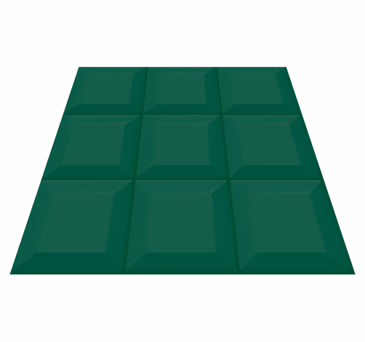 Geometric vinyl carpet green 3d tiles - TenStickers
