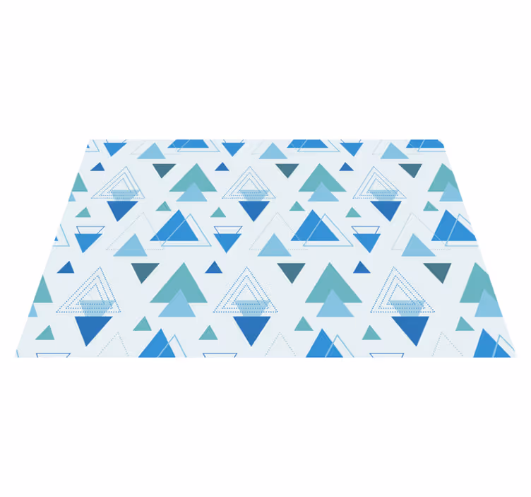 Geometric vinyl carpet with blue triangle pattern - TenStickers