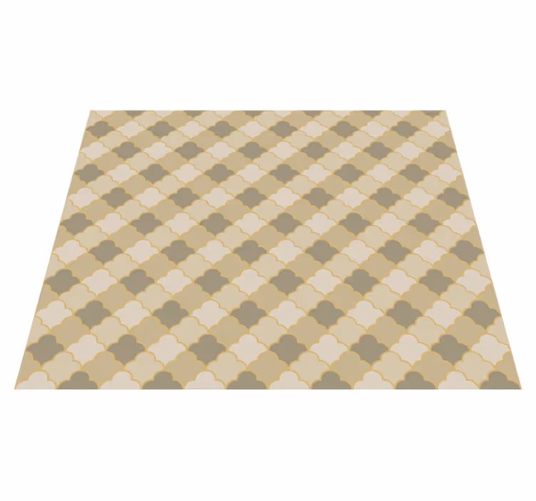 Geometric vinyl carpet in beige art deco design - TenStickers