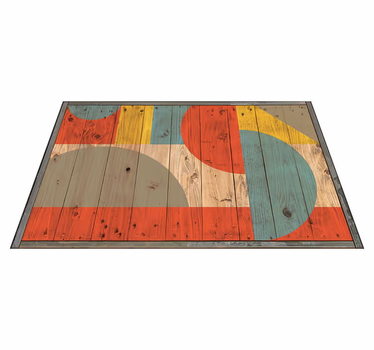Geometric vinyl carpet wood geometry - TenStickers