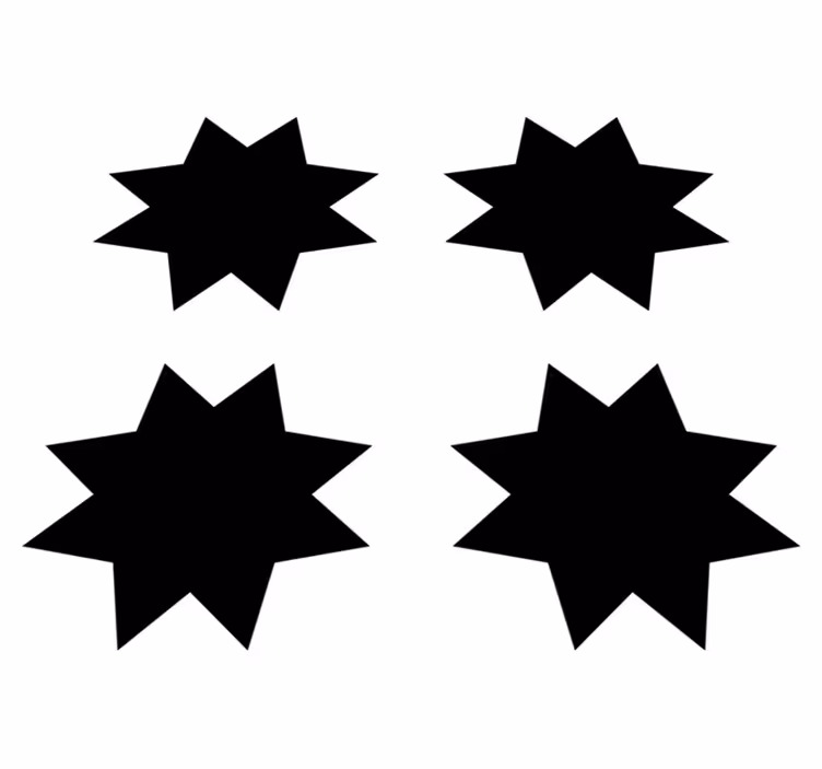Geometric vinyl carpet black star shapes - TenStickers