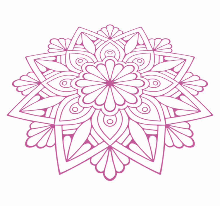 Geometric vinyl carpet with detailed botanical design - TenStickers