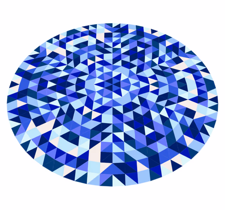 Geometric vinyl carpet circular blue pattern - TenStickers