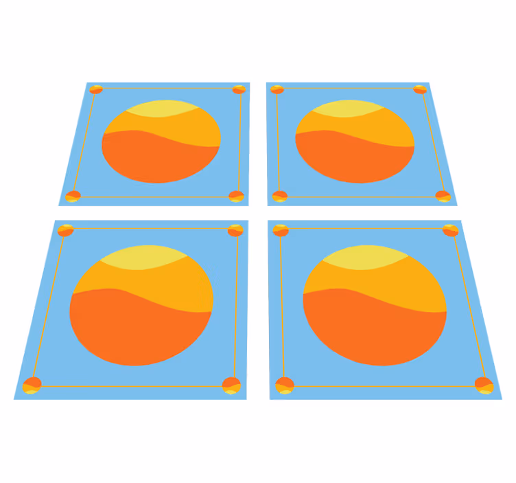 Colorful geometric circles geometric vinyl carpet - TenStickers