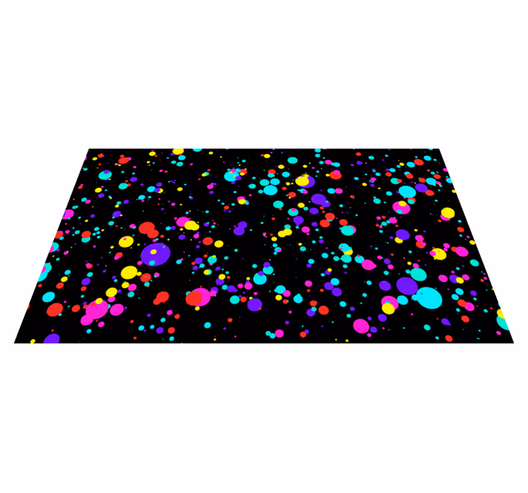 Geometric vinyl carpet colorful bubbles design - TenStickers