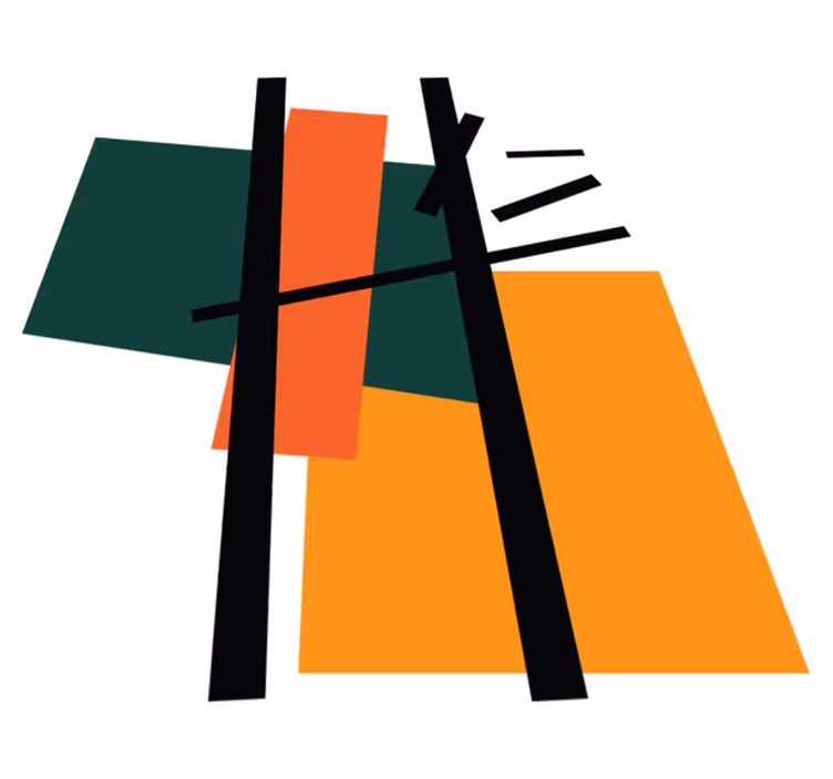 Geometric vinyl carpet in abstract color blocks - TenStickers