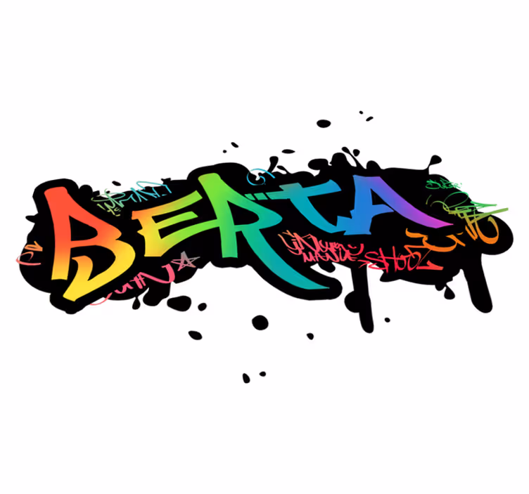 Kids vinyl carpet customizable graffiti name - TenStickers