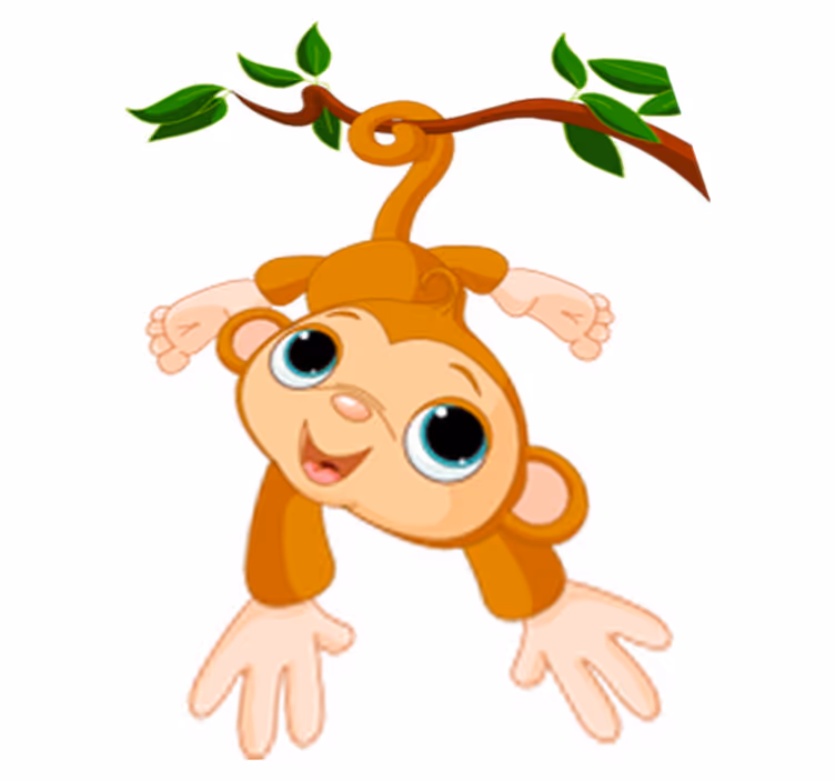 Kids vinyl carpet happy little monkey - TenStickers