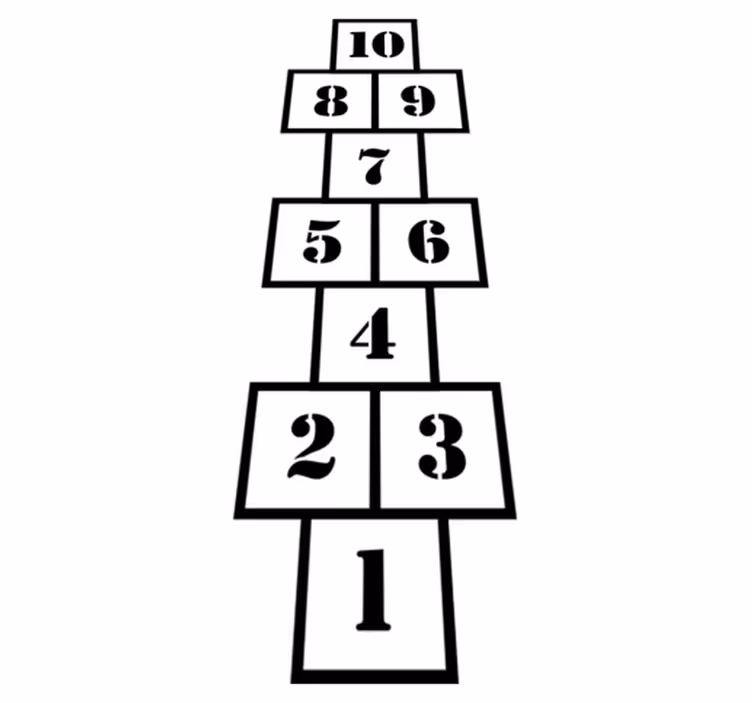 Kids vinyl carpet black and white hopscotch - TenStickers