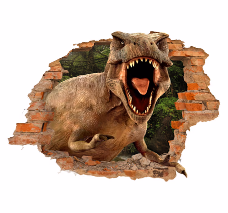 Kids vinyl carpet 3d t-rex design - TenStickers
